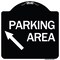 Signmission Parking Area Up Left Arrow Symbol Heavy-Gauge Aluminum Architectural Sign, 18" x 18", BW-1818-24614 A-DES-BW-1818-24614 - alternate 1